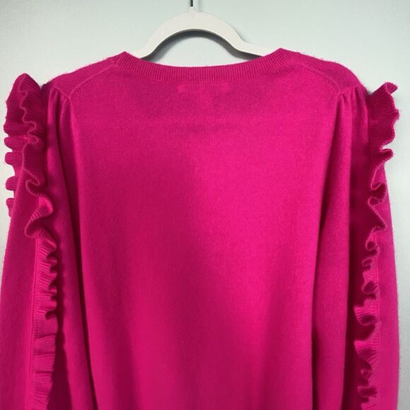 Lilly PULITZER Vibrant Cashmere Pink Ruffle Georgetta Sweater - Picture 4 of 13